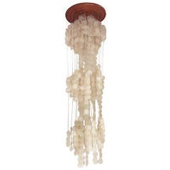 Capiz Shell Chandelier in the Style of Verner Panton