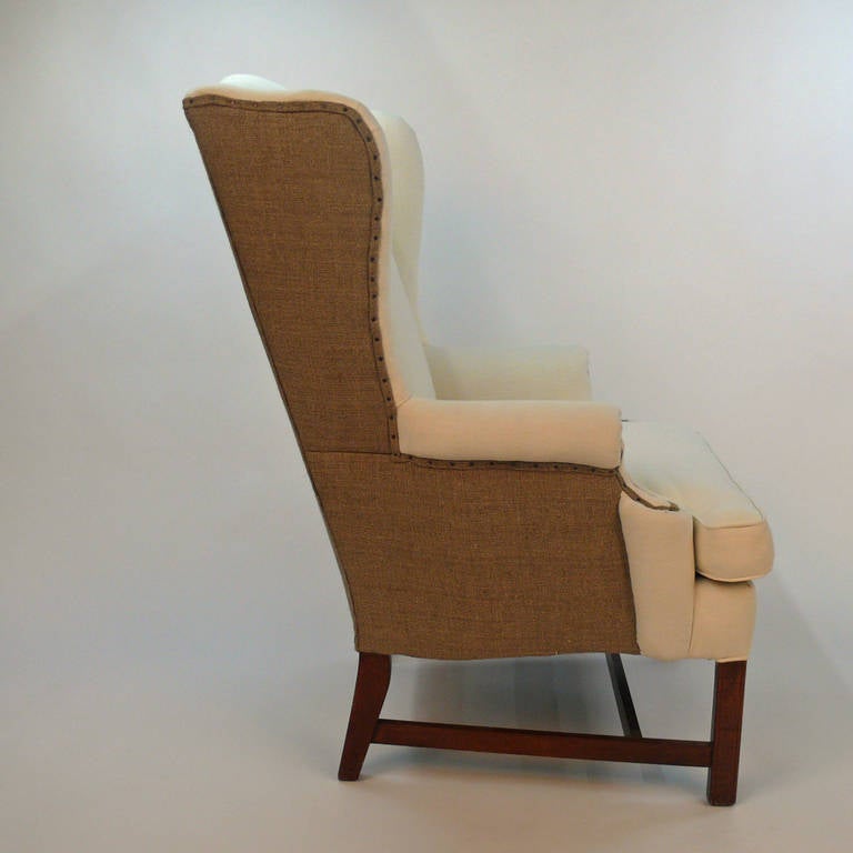American Pair of Chippendale style Wingback Chairs For Sale