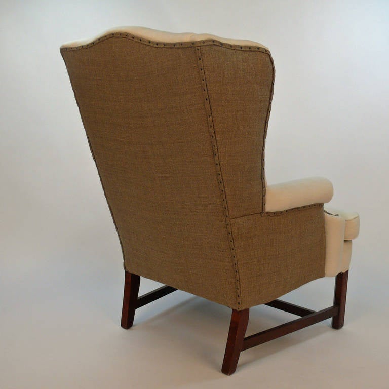 Pair of Chippendale style Wingback Chairs In Excellent Condition For Sale In Bridport, CT