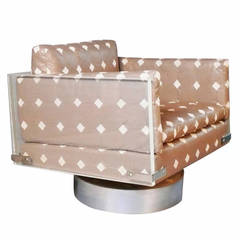Vladimir Kagan Lucite and Leather Swivel Rocker Lounge Chair 1