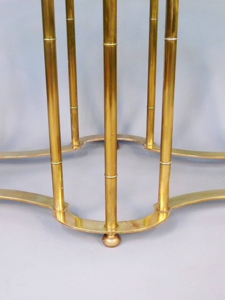 Late 20th Century Stunning Faux Bamboo, Solid Brass Racetrack Dining Table by Mastercraft