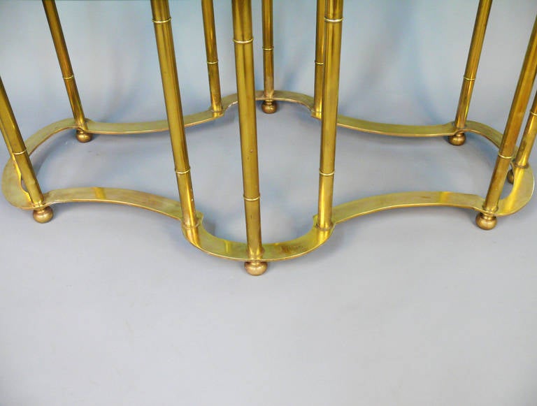 Stunning Faux Bamboo, Solid Brass Racetrack Dining Table by Mastercraft 2