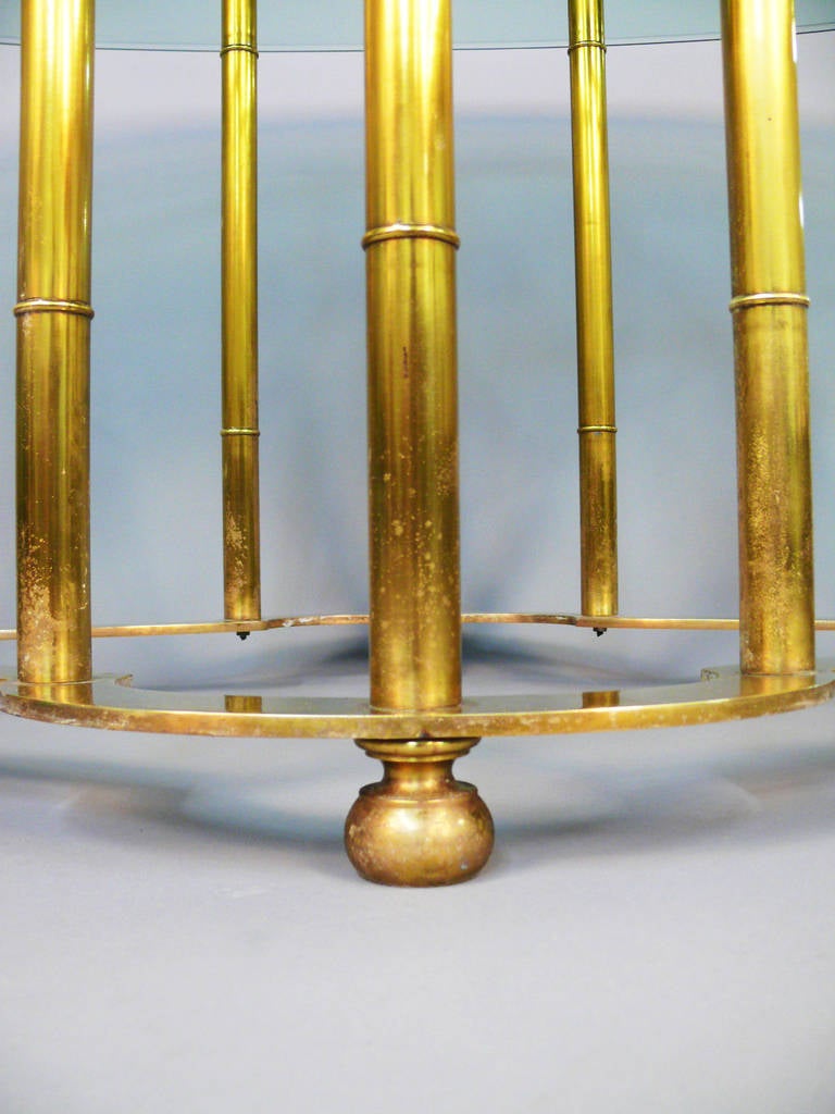 Stunning Faux Bamboo, Solid Brass Racetrack Dining Table by Mastercraft 4