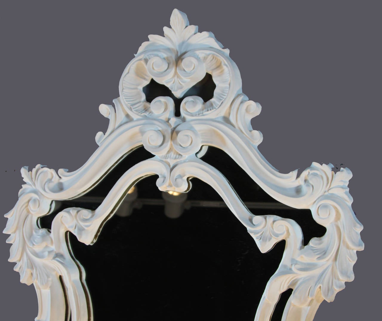 Rococo Style Mirror in White In Excellent Condition For Sale In Bridport, CT