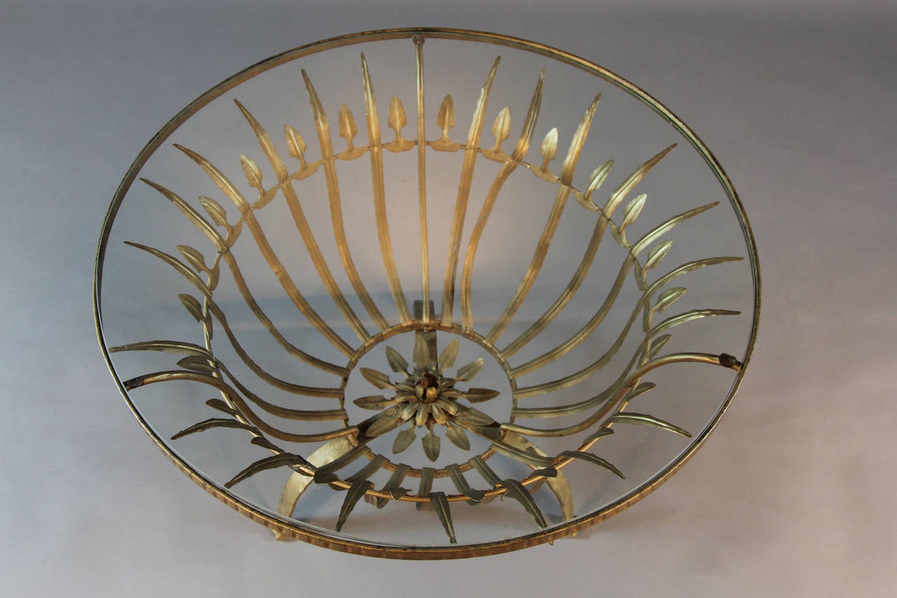 Mid-Century Occasional or Coffee Table in Gilt Metal 1