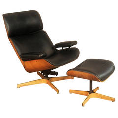 George Mulhauser Mr. Chair Lounge Chair and Ottoman by Plycraft