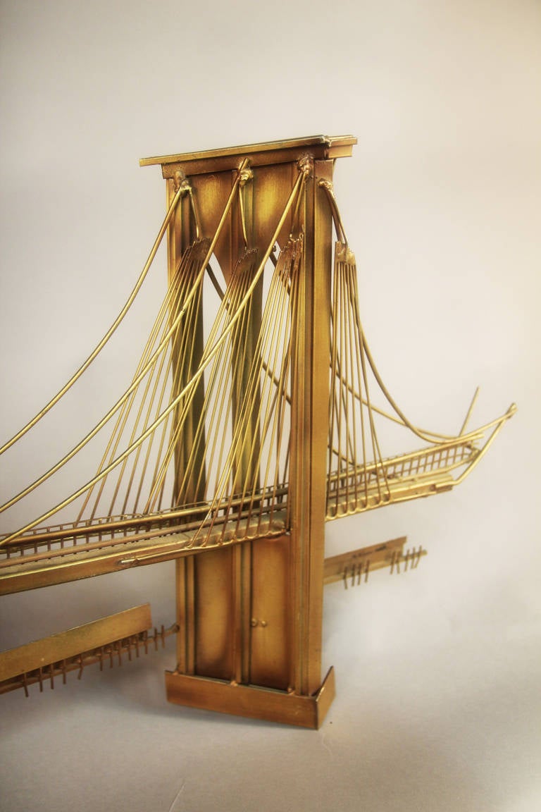 Mid-20th Century Curtis Jere Signed Brooklyn Bridge Wall Sculpture
