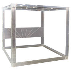 King-Size Lucite Bed with Mirrored Top