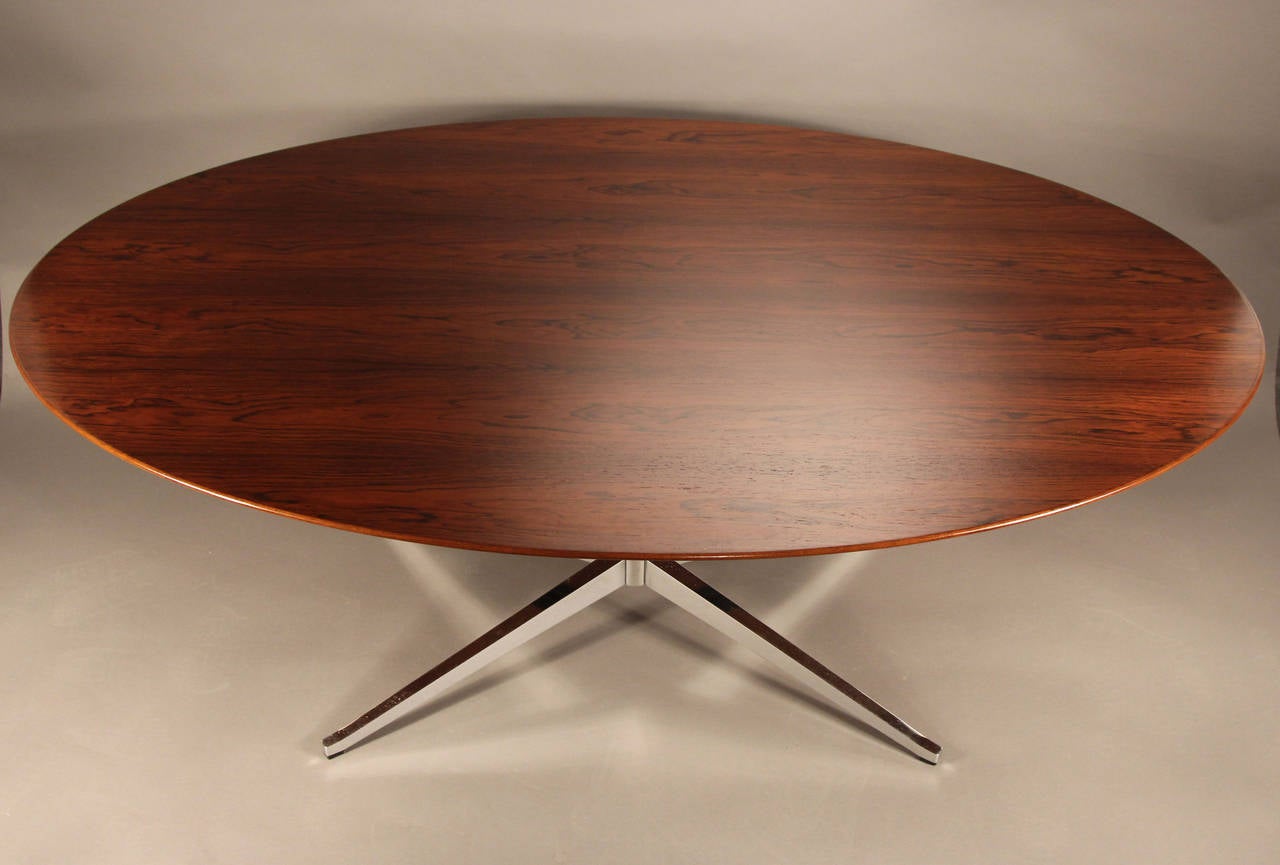 American Florence Knoll Rosewood Table on Chrome Base