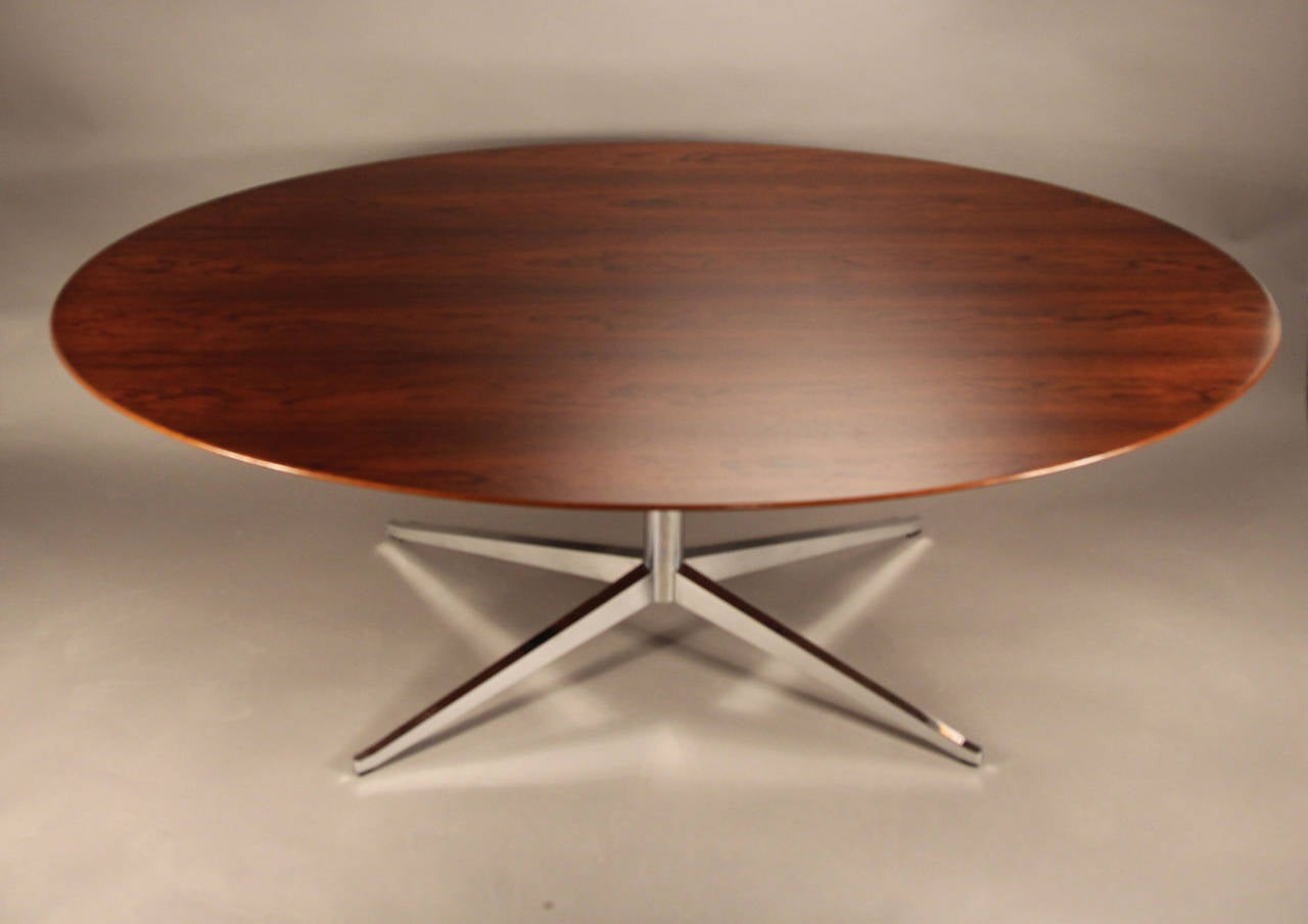 Mid-Century Modern Florence Knoll Rosewood Table on Chrome Base