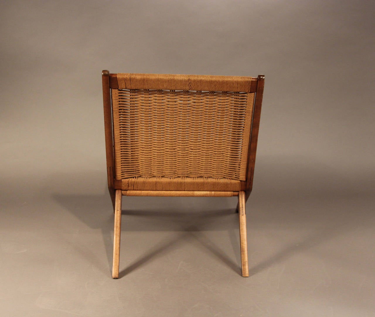 Scandinavian Modern Hans Wegner Style Folding Rope Chair