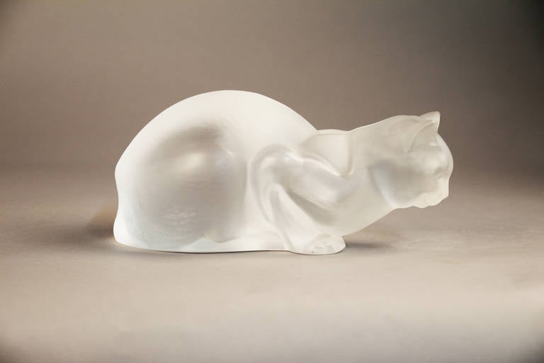 Pair of Lalique Crystal Cats 1
