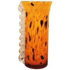 Cheetah Glass Handblown Italian Glass Vase