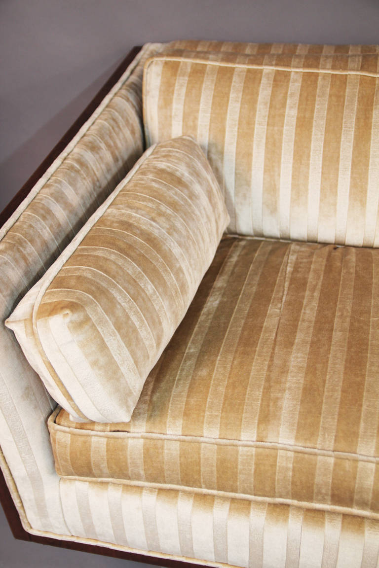 Milo Baughman Case Sofa with Velvet Upholstery 2