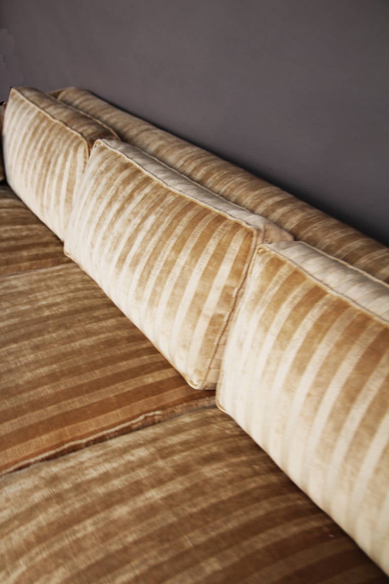 Milo Baughman Case Sofa with Velvet Upholstery 3