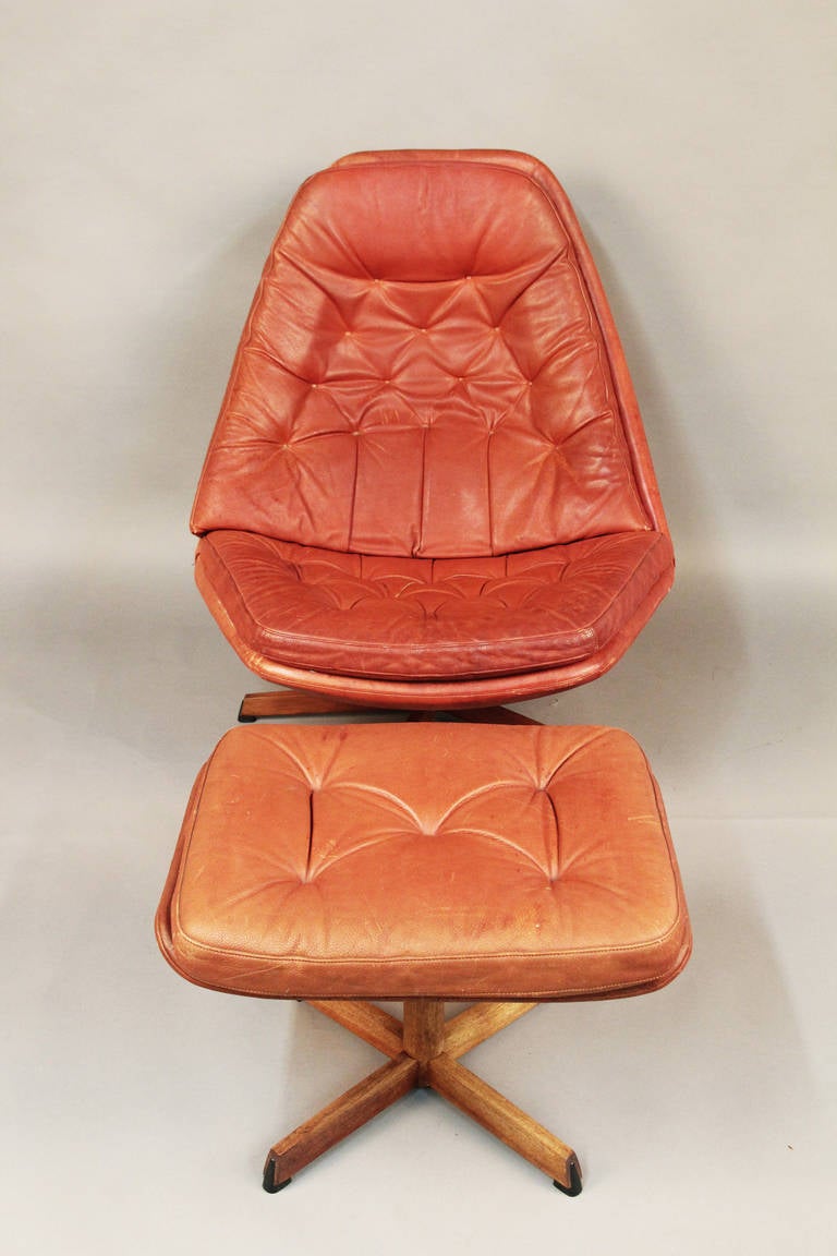 Sedia da salotto e ottomana danese di H. W. A. Klein 3