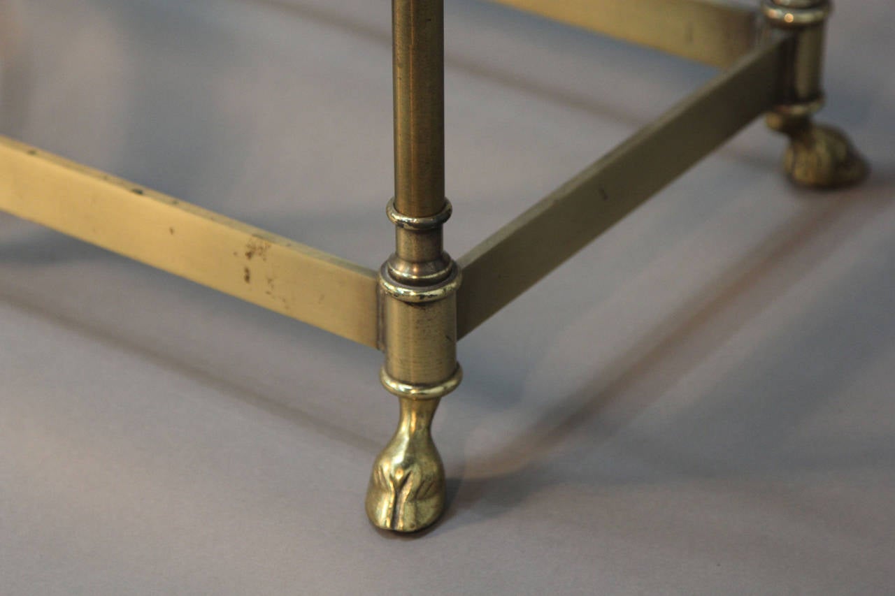 Mid-20th Century Mid-Century Modern Brass Console with Glass Top