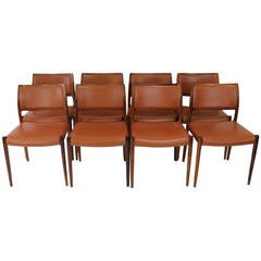 Niels Otto Moller Rosewood Dining Chairs Model #80