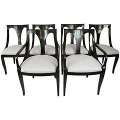 Set of Six Empire Style Dining Chairs by Kindel
