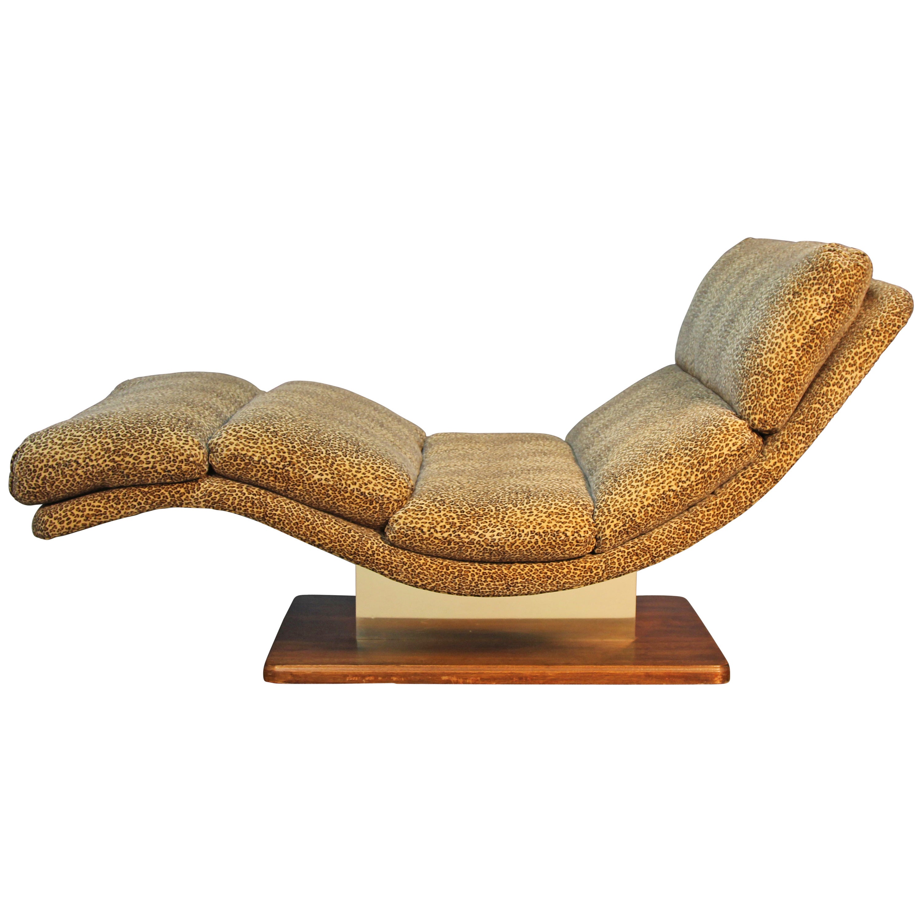 Mid-Century Leopard Chaise Lounge For Sale