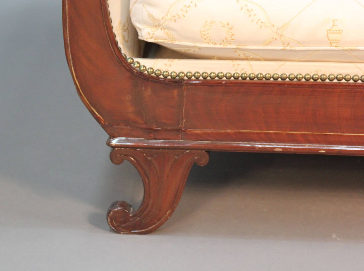 Upholstery French Empire Sofa For Sale