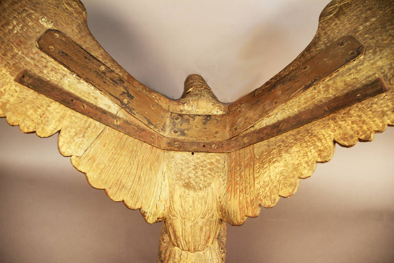 19th Century Antique Gilded Pilot House Eagle