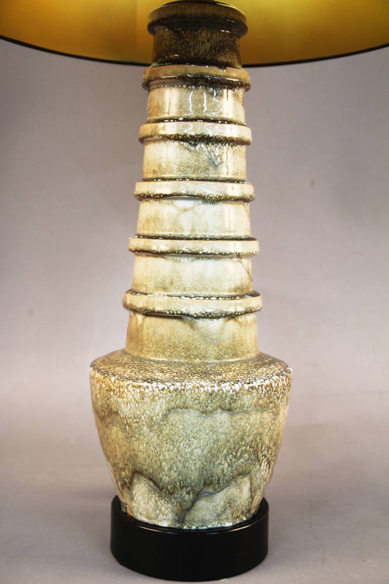 Mid-20th Century Pair of Monumental Ceramic Lamps For Sale