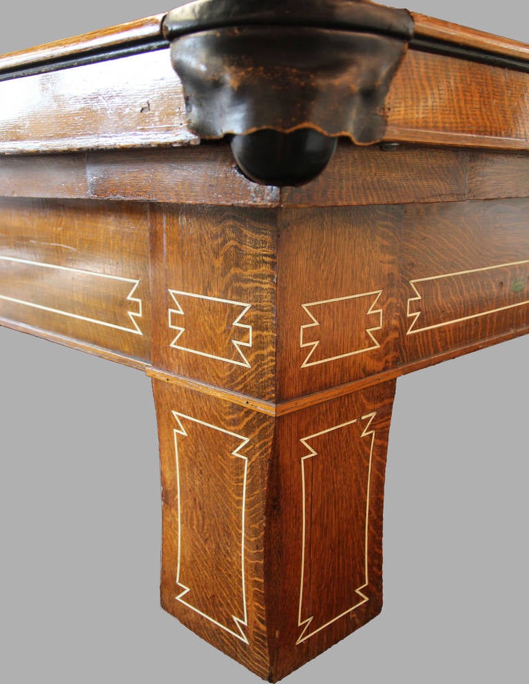 This stunning excellent condition pool table by G. Correale & Sons built in the 1940s is their 