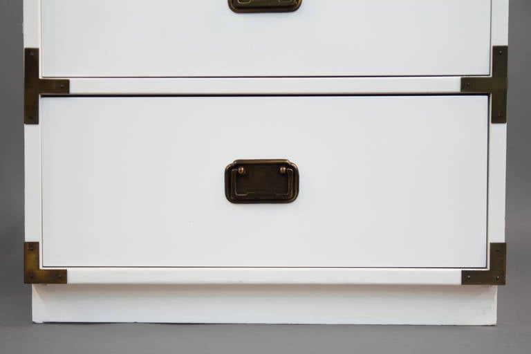 Pair of Newly Lacquered Campaign Nightstands 2