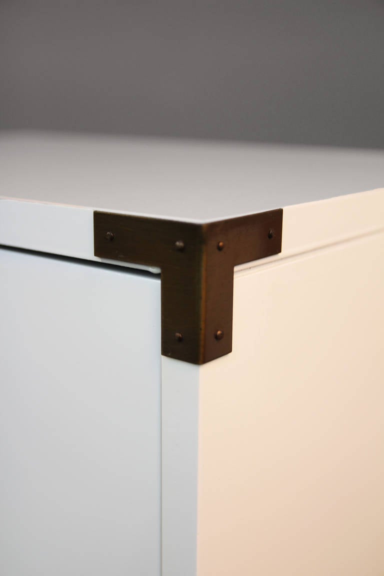 Pair of Newly Lacquered Campaign Nightstands 3