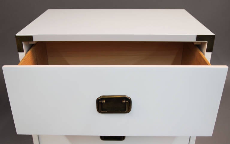 Pair of Newly Lacquered Campaign Nightstands 4