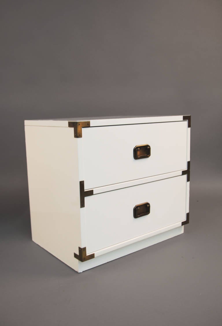 American Pair of Newly Lacquered Campaign Nightstands