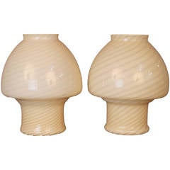 Vetri Handblown Murano Glass, Swirled Table Lamps