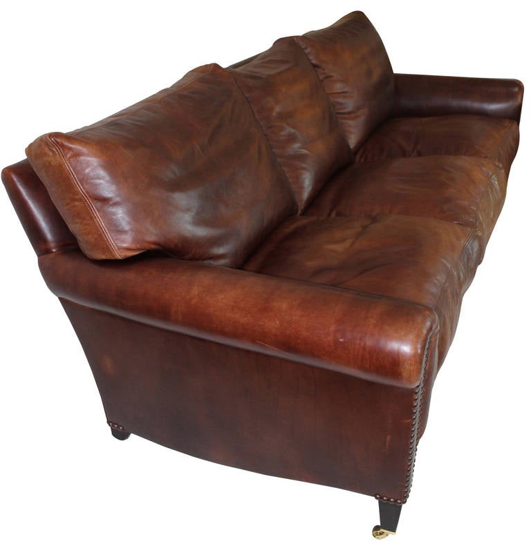 English George Smith Leather Sofa in 