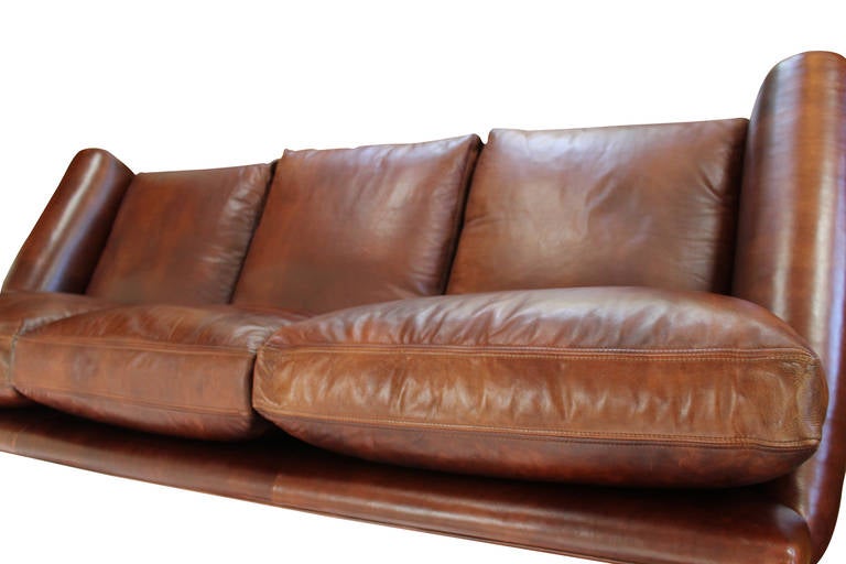 20th Century George Smith Leather Sofa in 