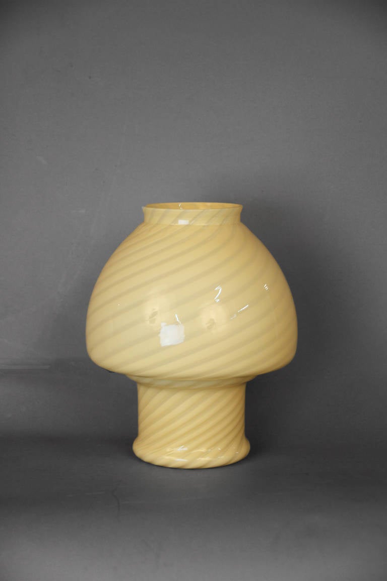 Late 20th Century Vetri Handblown Murano Glass, Swirled Table Lamps