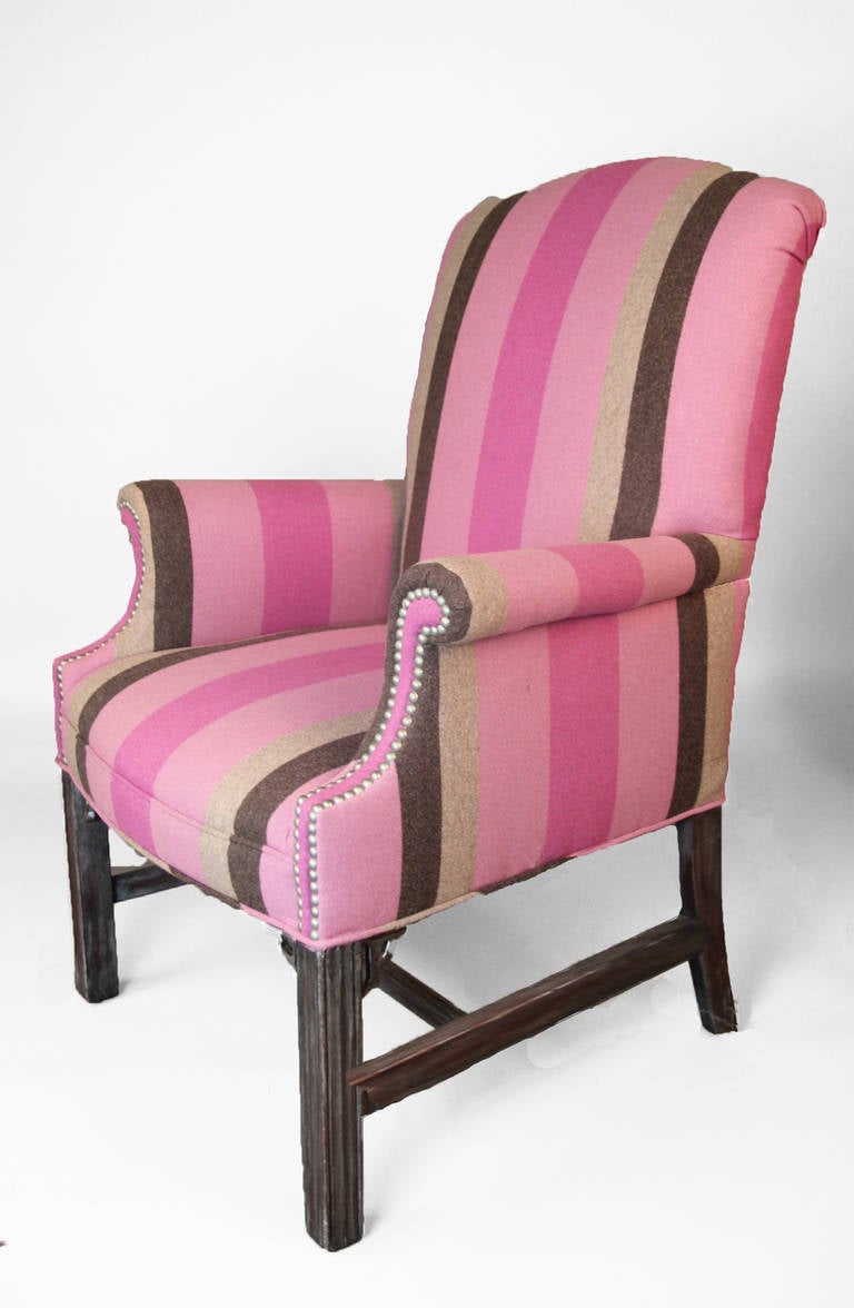 Late 20th Century Pair of Chippendale Wing Chairs