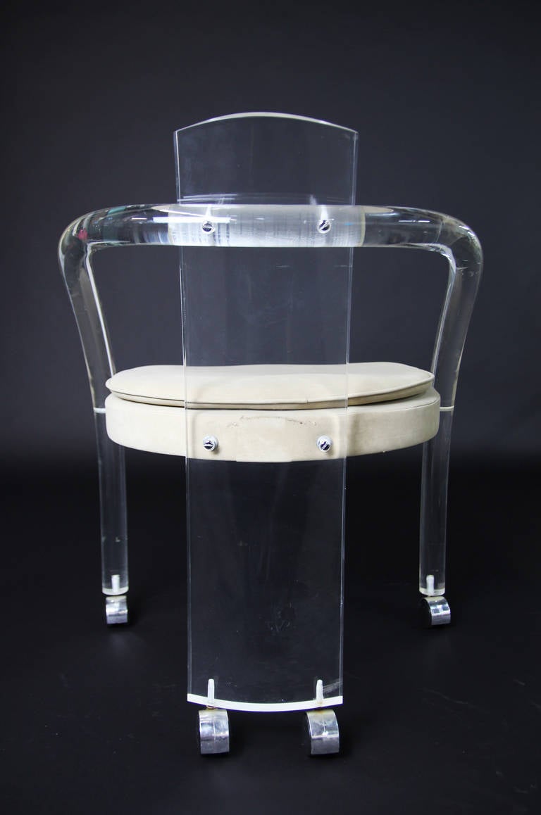 Set of Four Charles Hollis Jones-Style Lucite Chairs 1