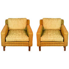 Pair of Directional Design Tuxedo Club Chairs by Sedgefield