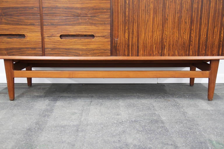 Danish Mid-Century Buffet with Hutch, Trays and Tambour Door 3