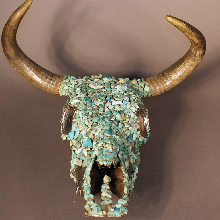 turquoise bull skull
