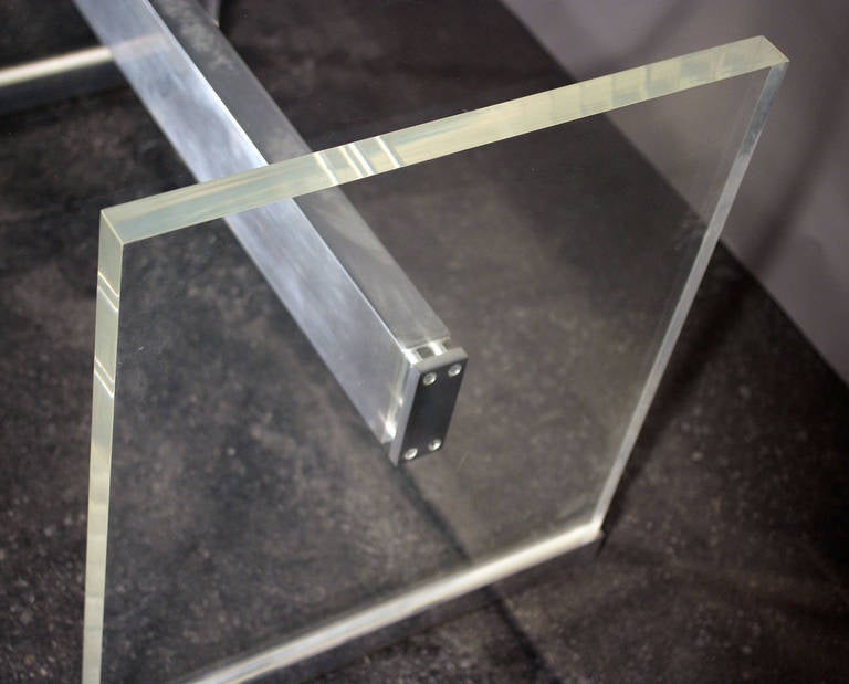 John Stuart Lucite and Metal Base with Glass Top Dining Table 5