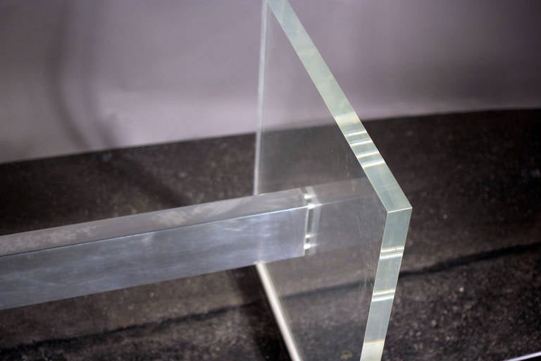 John Stuart Lucite and Metal Base with Glass Top Dining Table 3
