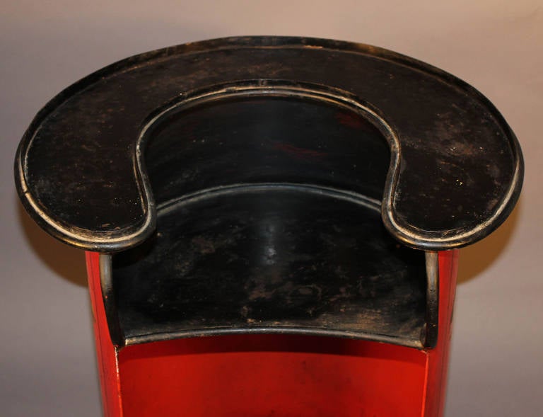 Steel 1920s Tole Train Bar Cart