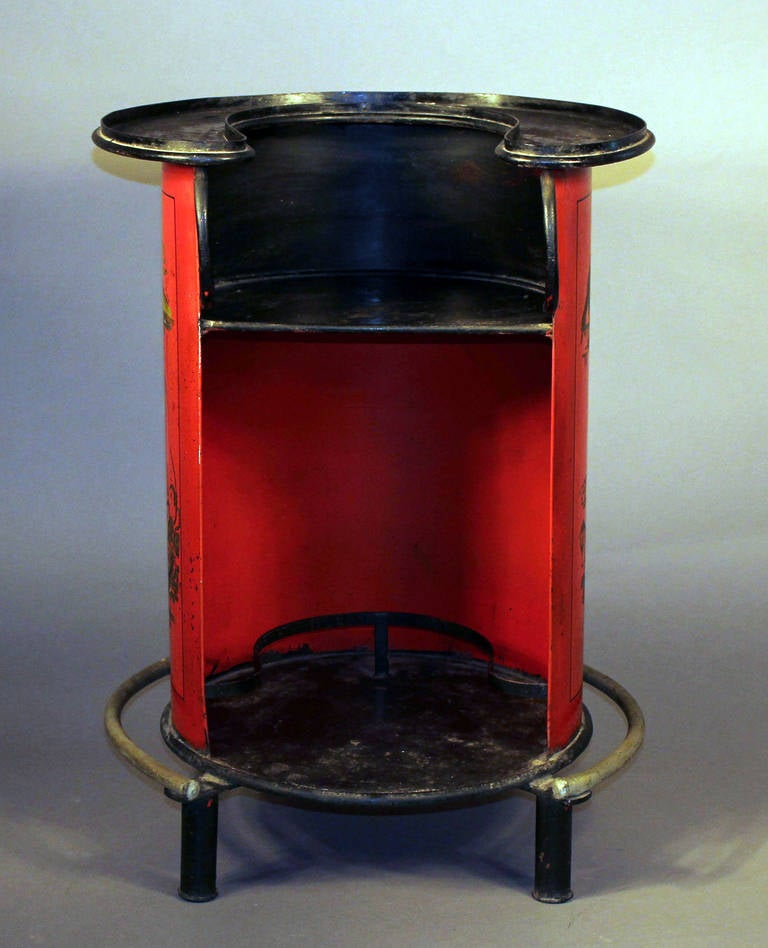 American 1920s Tole Train Bar Cart