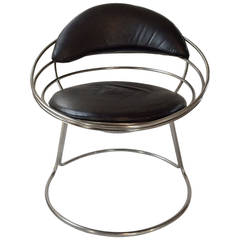Round French Designer Chair, 1960s
