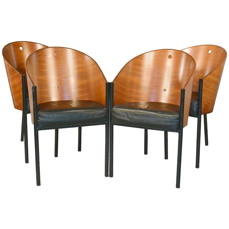 Set of Four Costes Barrel Back Chairs by Philippe Starck at 1stDibs