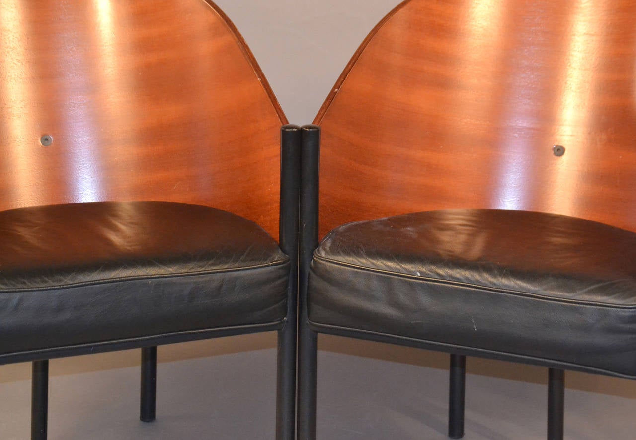 Mid-Century Modern Set of Four Costes Barrel Back Chairs by Philippe Starck