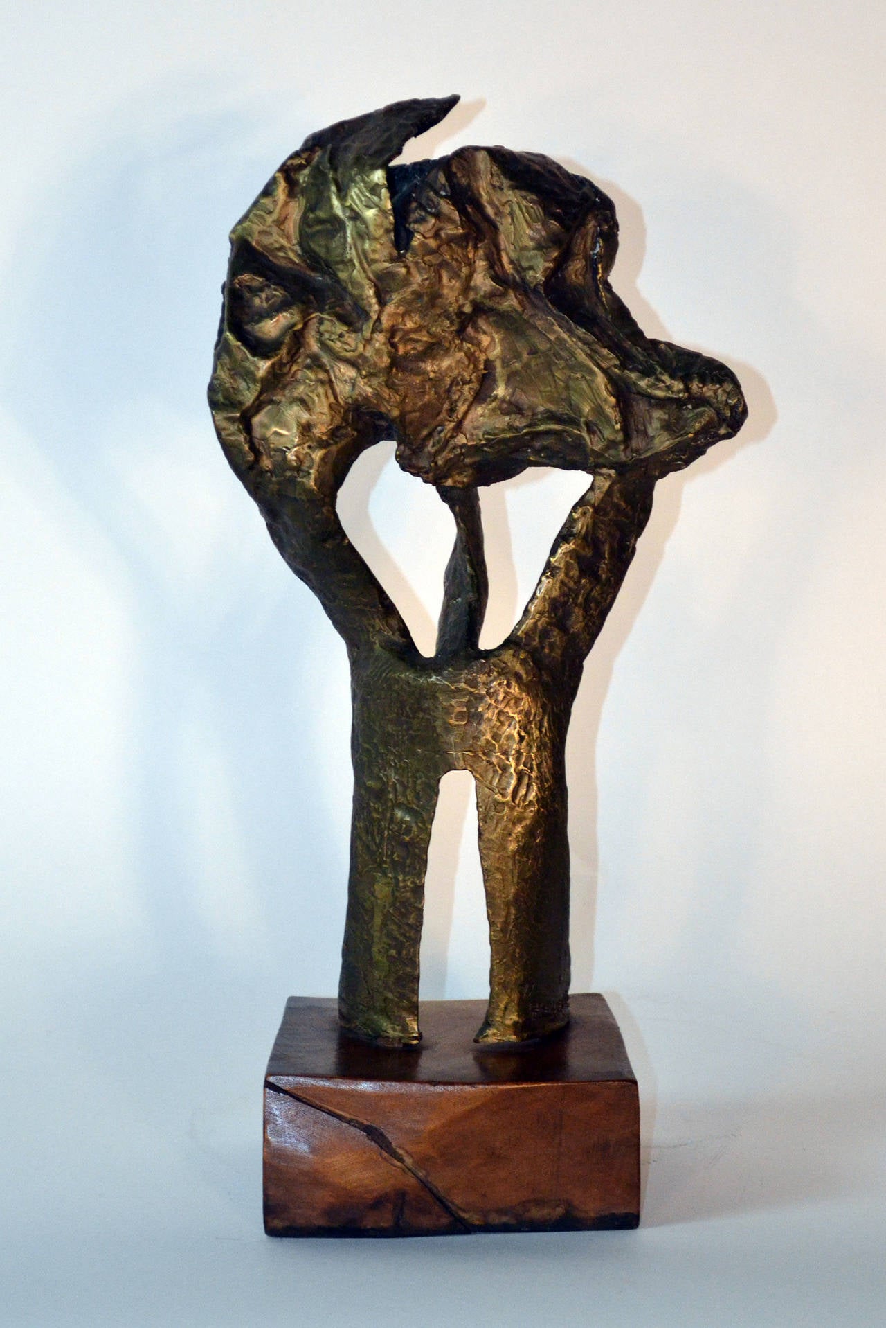 Abstract sculpture of a bird, dated 1971, created by award winning sculptor Carrie Abramovitz (1913-1999), of Palo Alto, California.