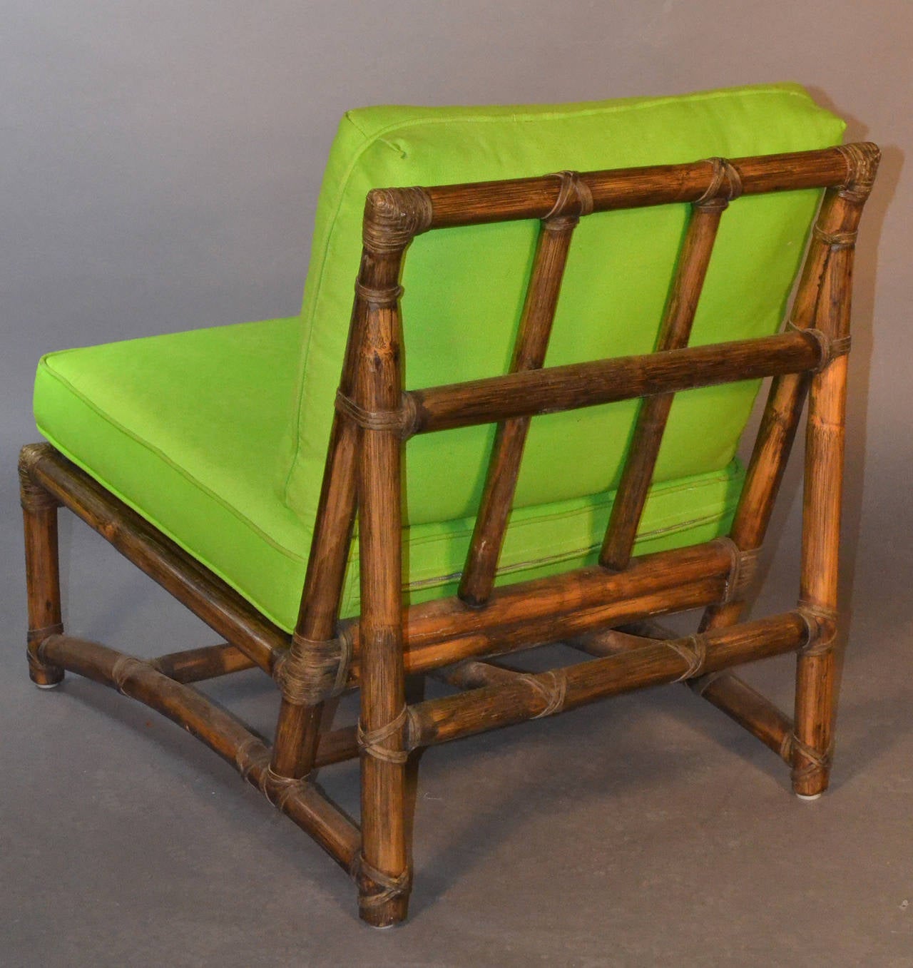 Pair of McGuire Low Lounge Chairs in Bamboo In Good Condition In Bridport, CT
